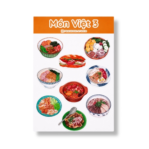 PHANHSHI STUDIO - ‘Món Việt 3 / Vietnamese Food 3' Watercolor Sticker Sheet