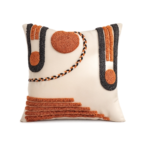 SOFA PILLOW - Geometric Pattern in Burnt Orange