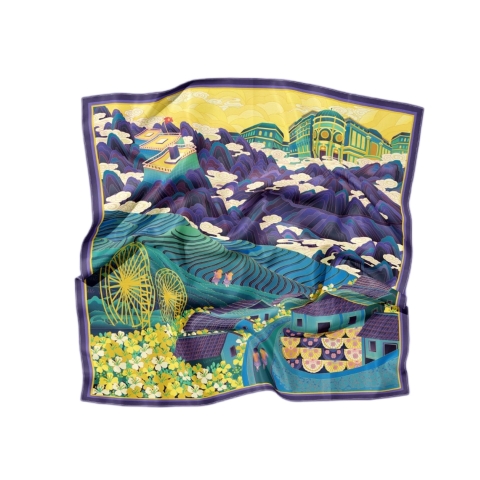LA'ARTISAN - 'Sa Pa' Double-Sided Square Scarf