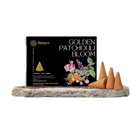 DIMANTRA - 'Golden Patchouli Bloom' Cone Incense