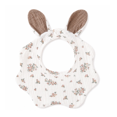 KID & BABY - Muslin Bunny Bib in Tiny Flower