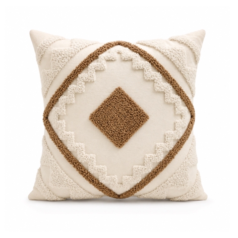 SOFA PILLOW - Diamond Pattern in Brown