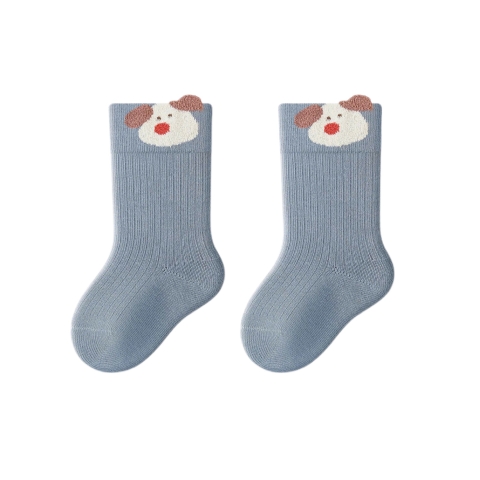 BABY CREW SOCKS - White Dog in Blue