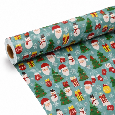TIỆM CÁ TRỨNG - 'Santa & Snowman' Christmas Wrapping Paper