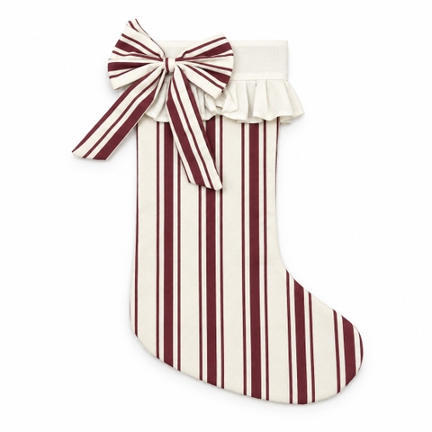 CHRISTMAS - Large Cotton Stocking in Striped Red
