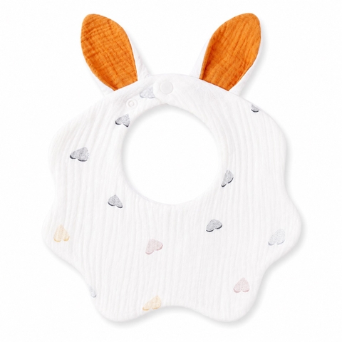 KID & BABY - Muslin Bunny Bib in Heart