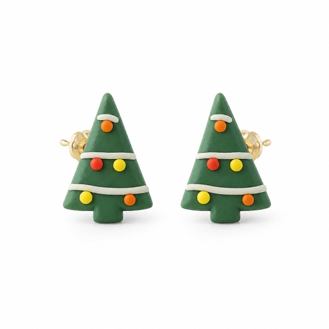ELI & LOU - Clay Earrings in Christmas Tree