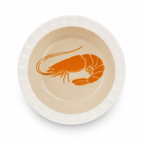 BAT TRANG - Ceramic Prawn Plate