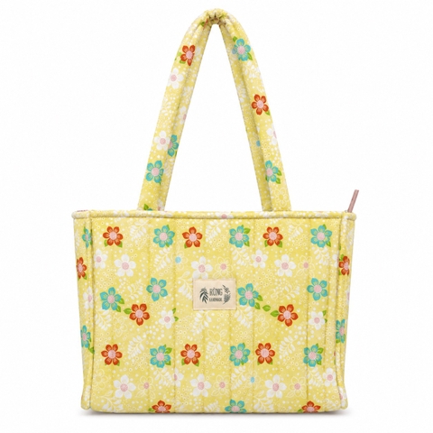RUNG HANDMADE - ‘Colorful Flower In Yellow’ Quilted Tote Bag