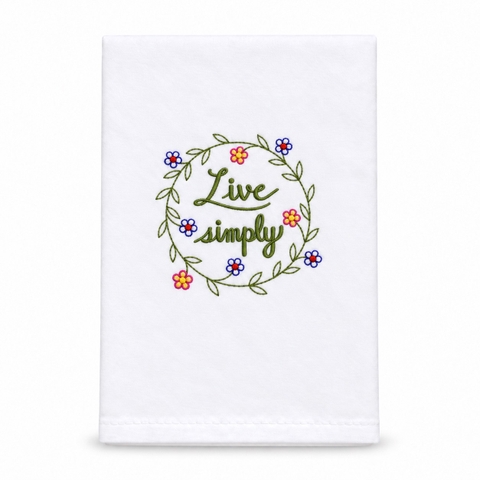 KITCHENWARE - 'Live Simply' Tea Towel