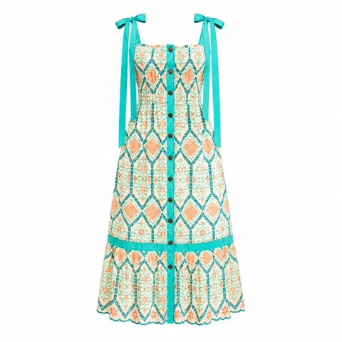 HUMANITY HANOI -  Button Down Maxi Dress in Vintage Green