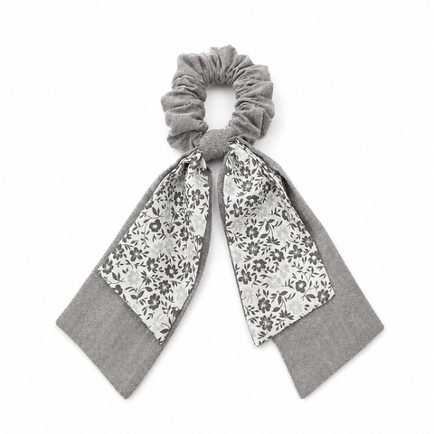 RUNG HANDMADE - Long Bow Scrunchie in Grey