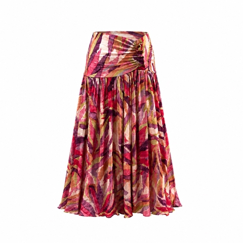 HUMANITY HANOI - Cotton Drop Waist Maxi Skirt in Autumn Foliage