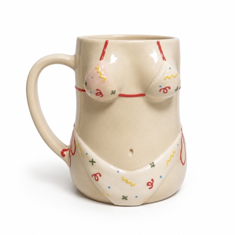 MEOW POTTERY - Bikini Mug In White With Colorful Confetti
