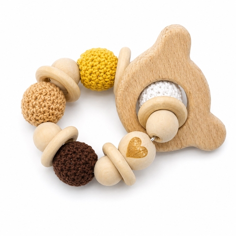 KID & BABY - Crochet Teething Toy in Bear