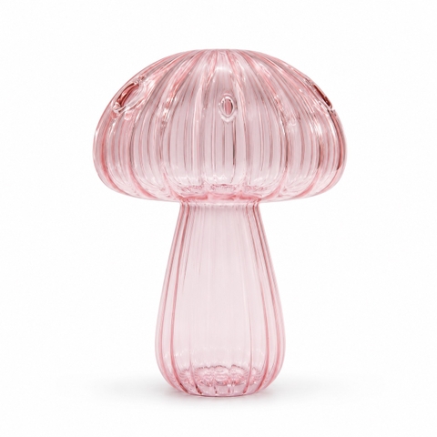 Mushroom Glass Vase in Pink