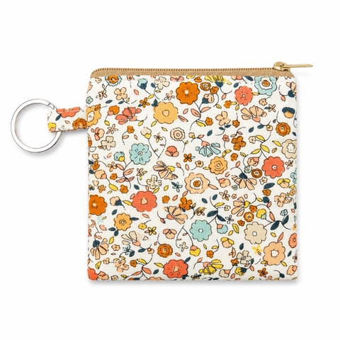RUNG HANDMADE - 'Vintage Wildflower' Wallet Keychain With Zipper
