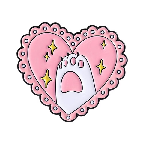 ENAMEL PIN - Cat Paw in Heart