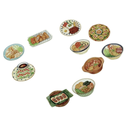 PHANHSHI STUDIO - ‘Vietnamese Dishes No.02’ Diecut Sticker Pack