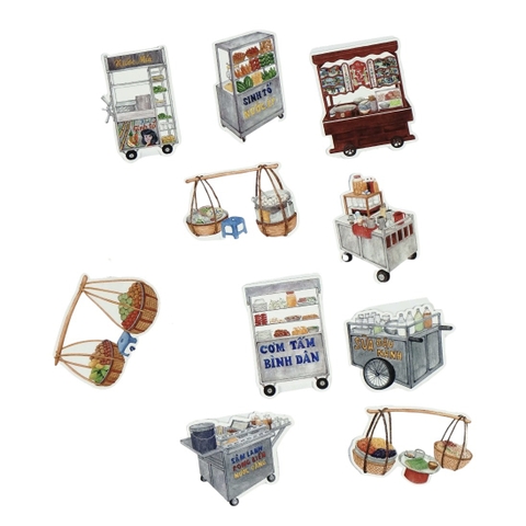PHANHSHI STUDIO - ‘Vietnamese Vendors No.02’ Diecut Sticker Pack