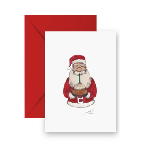 LAURIE DRAWS - ‘Santa With His Steamed Bun' CHRISTMAS Card