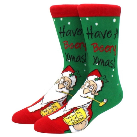 CHRISTMAS - 'Have A Beery Xmas' Holiday Crew Socks