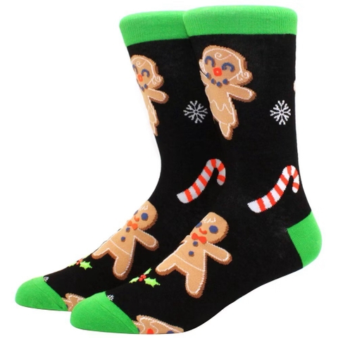 CHRISTMAS - 'Gingerbread Man in Black' Holiday Crew Socks