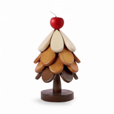 CHRISTMAS - Wooden Coaster With Red Apple Topper (Set Of 4)