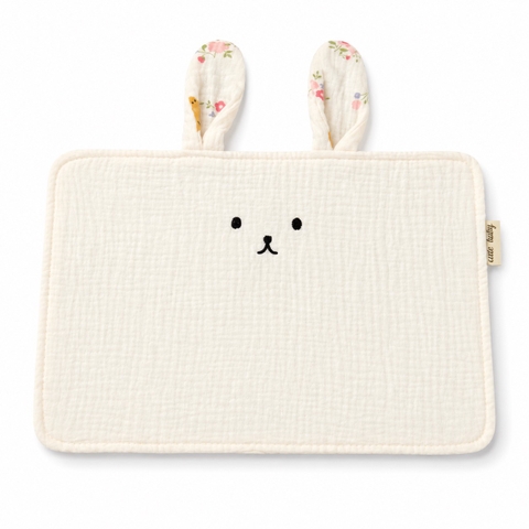 Baby Musline Pillow - Ivory Bunny