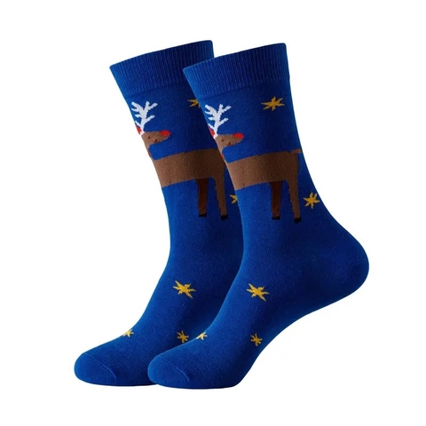 CHRISTMAS - 'Reindeer & Star' Holiday Crew Socks