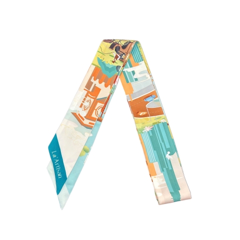 LA'ARTISAN - ’Sông Sài Gòn / Saigon River’ Twilly Scarf