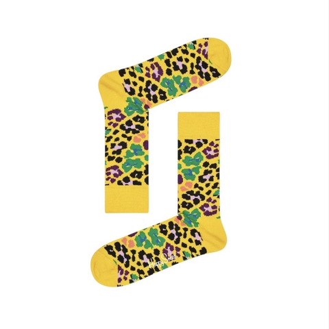 CREW SOCKS - Multi Leopard Print In Yellow