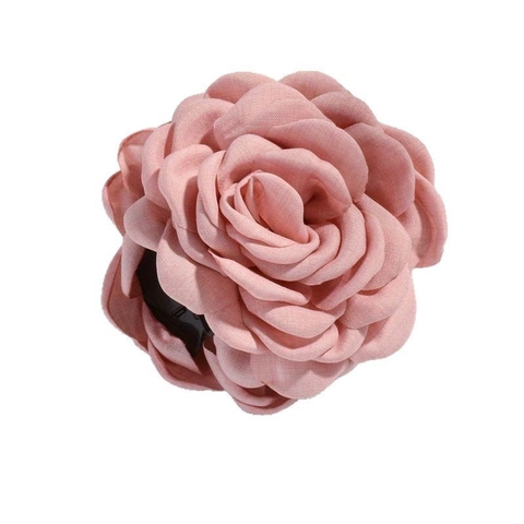 Fabric Hair Claw - Flower In Peach