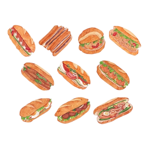 PHANHSHI STUDIO - ‘Banh Mi’ Diecut Sticker Pack