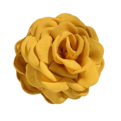 Fabric Hair Claw - Flower In Yellow