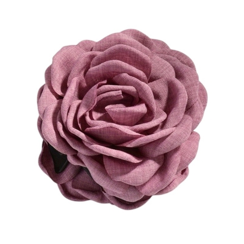 Fabric Hair Claw - Flamingo Pink