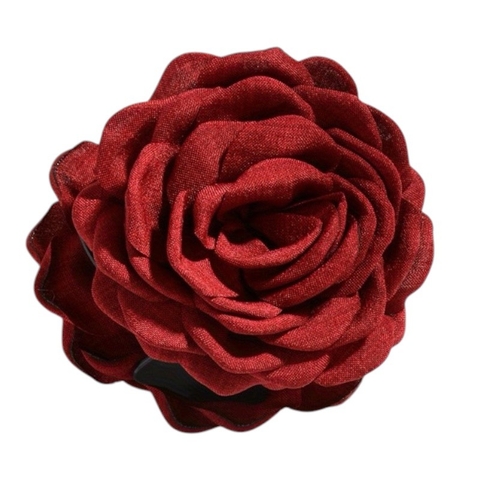 Fabric Hair Claw - Flower In Champagne