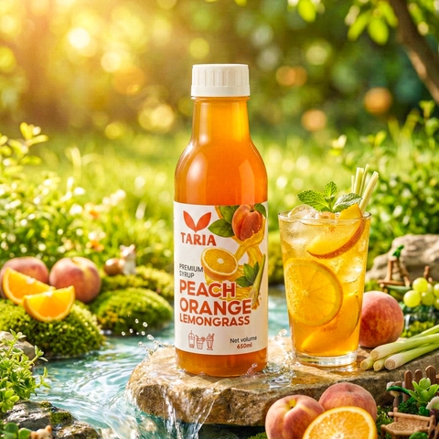 Syrup Đào Cam Sả Taria (650 ml)