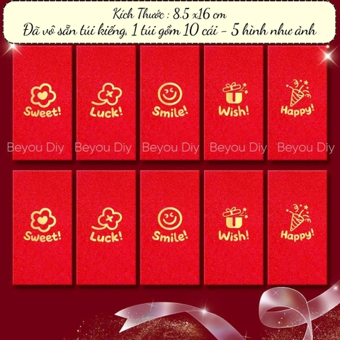 Combo 10/ 20/ 40/ 60 Bao Lì Xì Đỏ Ánh Kim Sang Trọng May Mắn, Lì Xì Tết và Cưới Hỏi Thiết Kế Mẫu Mới