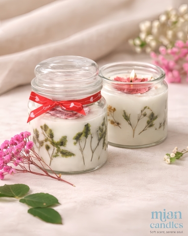 MIAN CANDLES – Nến Thơm Hoa Khô Cốc Thủy Tinh