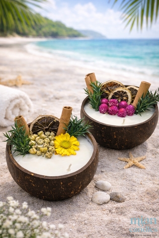 MIAN – Nến Thơm Gáo Dừa Thiên Nhiên