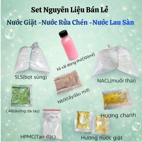 NGUYÊN LIỆU PHA NƯỚC RƯẢ CHÉN & GIẶT & LAU SÀN TỰ PHA TIỆN LỢI TUỲ Ý LỰA CHỌN