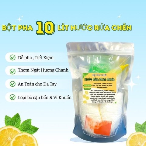 ( Nhiều bọt) Bột pha nước rửa chén 10 lít hoà tan tự pha đã hoà tan bọt, tại nhà hương chanh tiết kiệm chi phí cho gia đình, Làm Sạch chén , dầu mở