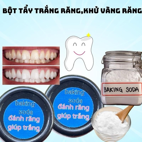 (Quà Tặng) Bột tẩy trắng răng,khử vàng răng Baking Soda,đánh răng giúp trắng,làm sạch răng