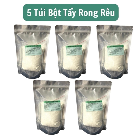 Combo 5 Túi Bột Tẩy Rong Rêu 500g Tổng 2.5kg Tiết Kiệm Làm Sạch Nền Xi Măng Tại Nhà Pha 25 Lít Nước Rửa Chén Diệt Tảo Rong Rêu