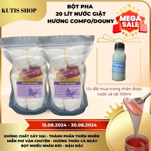 Combo đôi tặng xả vải - 20 lít nước giặt và 20 lít bột pha nước lau sàn. Tự pha, tiết kiệm chi phí, làm sạch, lưu hương lâu cả ngày, làm mềm sợi vải. _ gi ặ t
