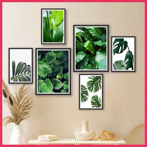 (50 mẫu) Combo 6 tranh dán tường  50 mẫu sang trọng nàng thơ rõ nét nhiều kích thước trang trí phòng khách phòng ngủ quán ăn cà phê decor giá rẻ 2D 3D