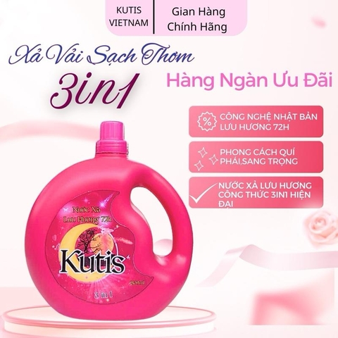 [2.5L Mới] Nước Xả Vải 3in1 Thơm 3 ngày Công Nghệ Mới Xả Sạch Thơm Đến Từng Sợi Vải,Làm Mềm Vải,Bám Hương Lâu,Bám Dai (Can 2,4L)