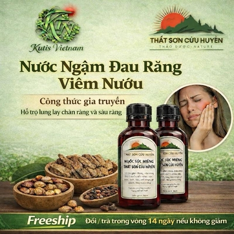 (Tặng 1 hũ tẩy trắng răng) Combo 2 Chai Nước Ngậm Hỗ Trợ Đau Răng Viêm Nướu Thành Phần Tự Nhiên Phòng Ngừa Sâu Răng Dung Tích 100ml [KUTIS VIETNAM]