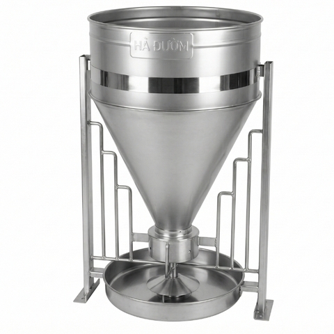 Máng ăn tự động inox 201 (loại 2 bao, hộp kỹ thuật tròn)